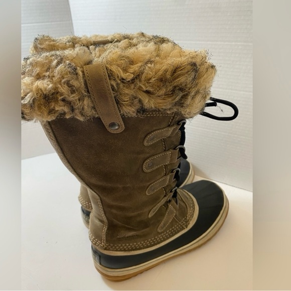 SOREL Pre-owned Women Waterproof insulated Joan Of Arctic Suede Olive Size 8 - Picture 3 of 9